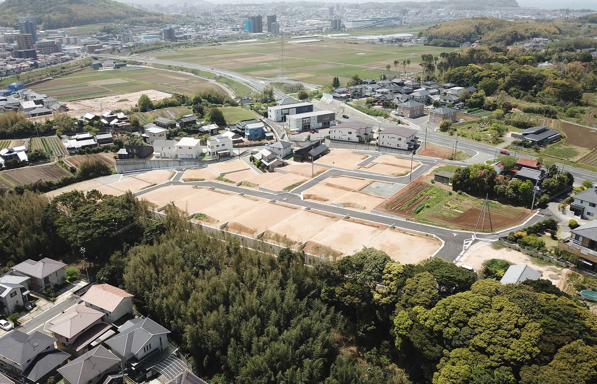 分譲地の航空写真